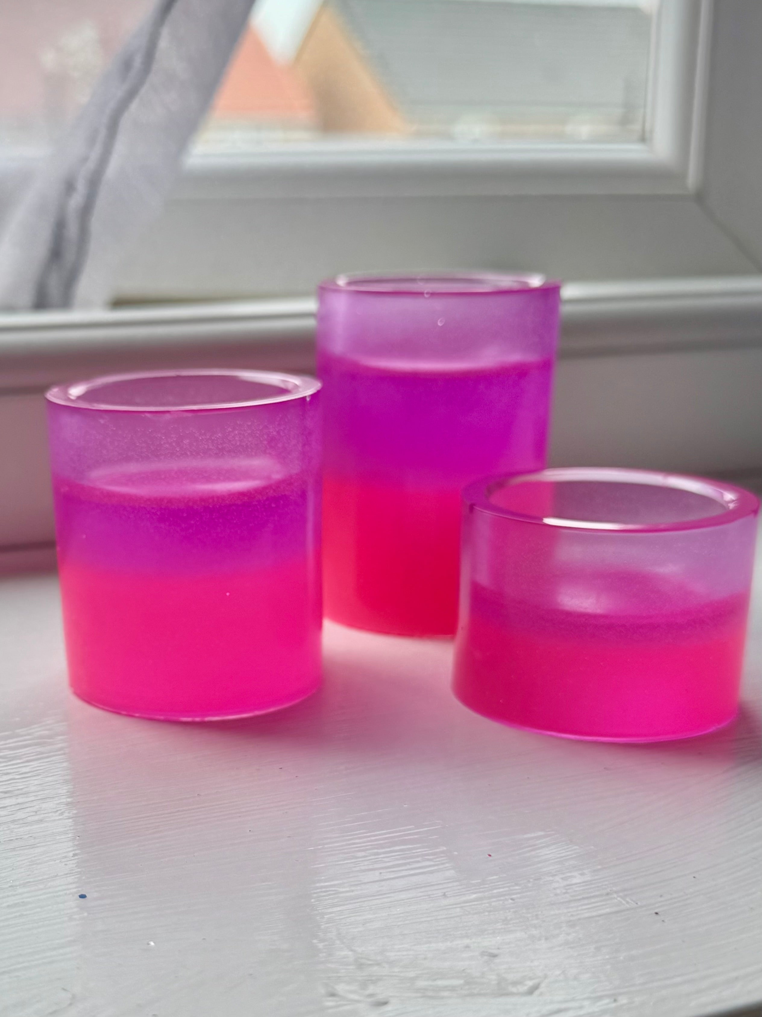 Set of 3 Neon Tea Light Holders