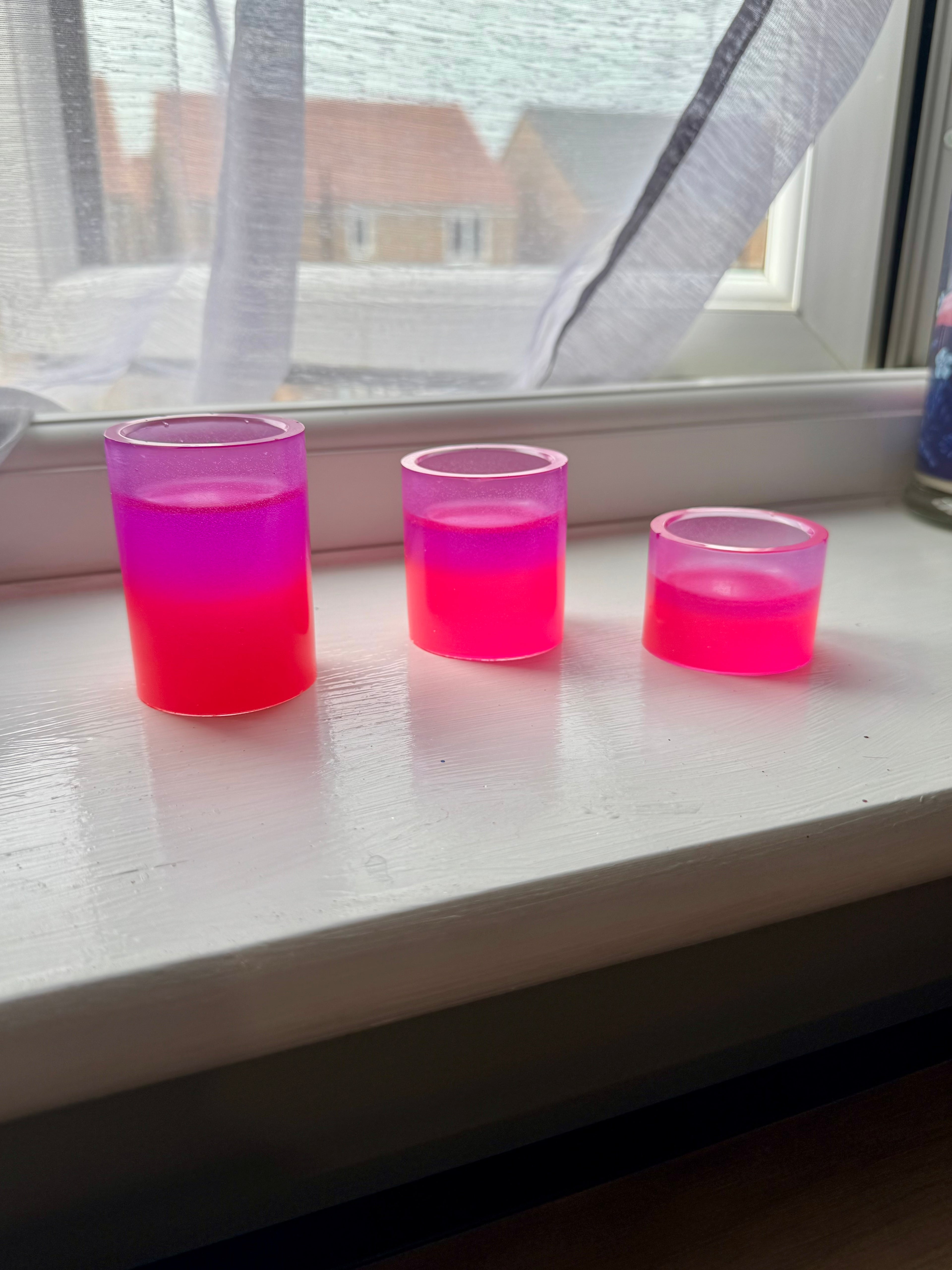 Set of 3 Neon Tea Light Holders