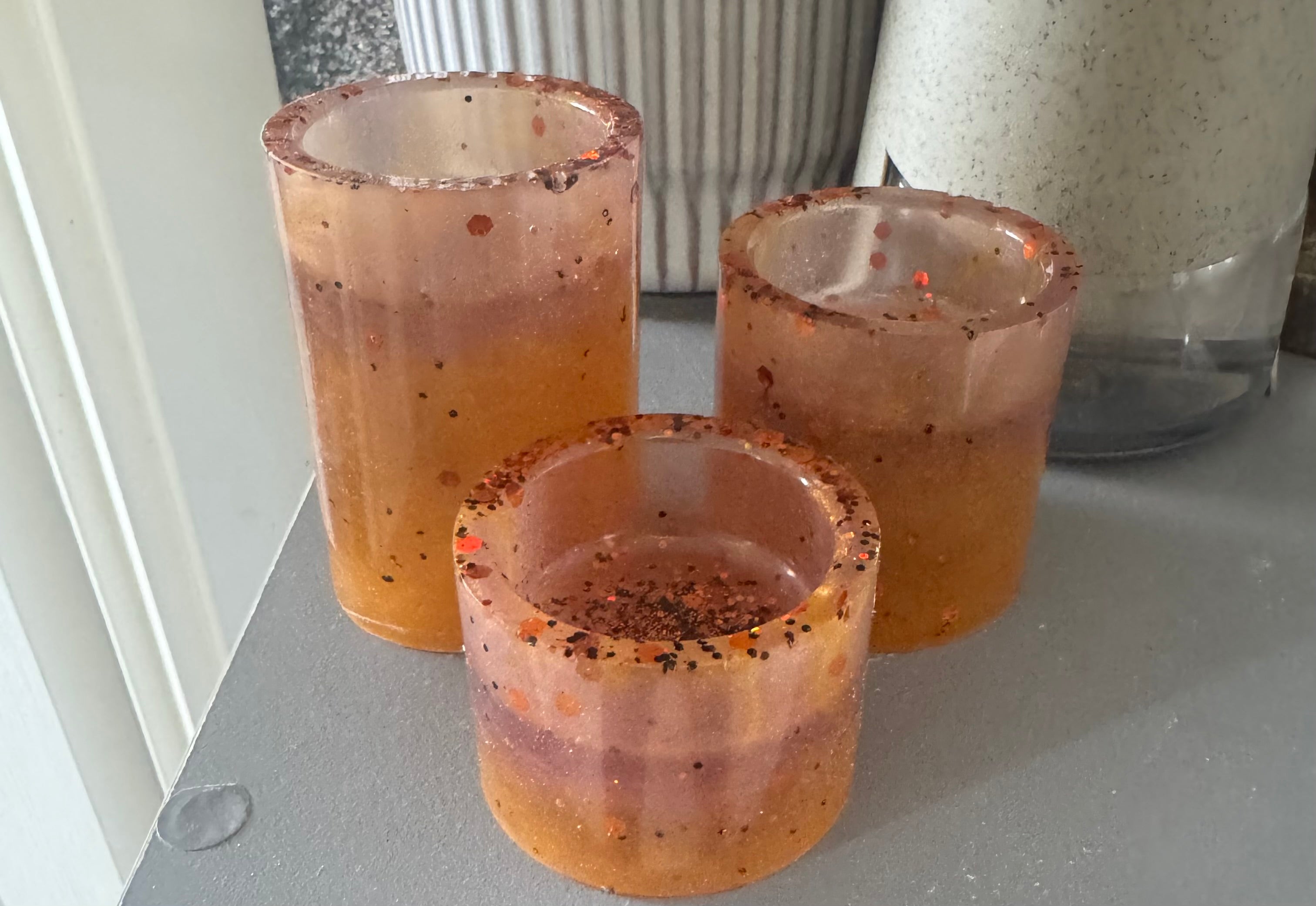 Set of 3 Neon Tea Light Holders